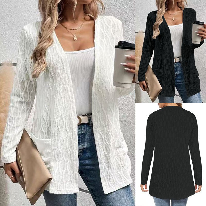 Moh - MayaHollow - out Casual Commuting Knitted Long - sleeve Cardigan - Moh - Maya0Moh - MayaBlackHollow - out Casual Commuting Knitted Long - sleeve CardiganSS