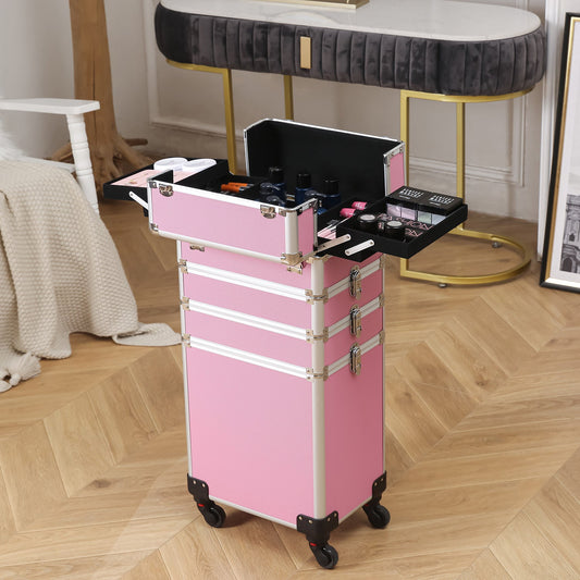 Moh - Maya4 - in - 1 Aluminum Alloy, Trolley, Vanity Case, Embroidery Box - Moh - Maya5Moh - MayaPink4 - in - 1 Aluminum Alloy, Trolley, Vanity Case, Embroidery Box